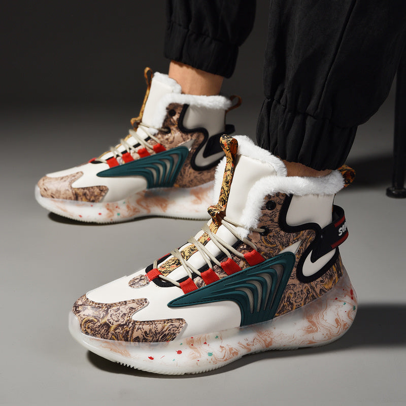 Men's 2023 New Snow Boots, Warm Fleece Cozy Non-slip Ankle Boots Plush Comfy Outdoor Shoes Walking Sneakers, Winter