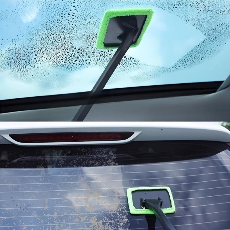 [Car Window Cleaning Brush Kit] Car Window Cleaning Brush Kit Windshield Cleaning Tool Interior Auto Glass Rain Scraper Long Handle Car Accessories