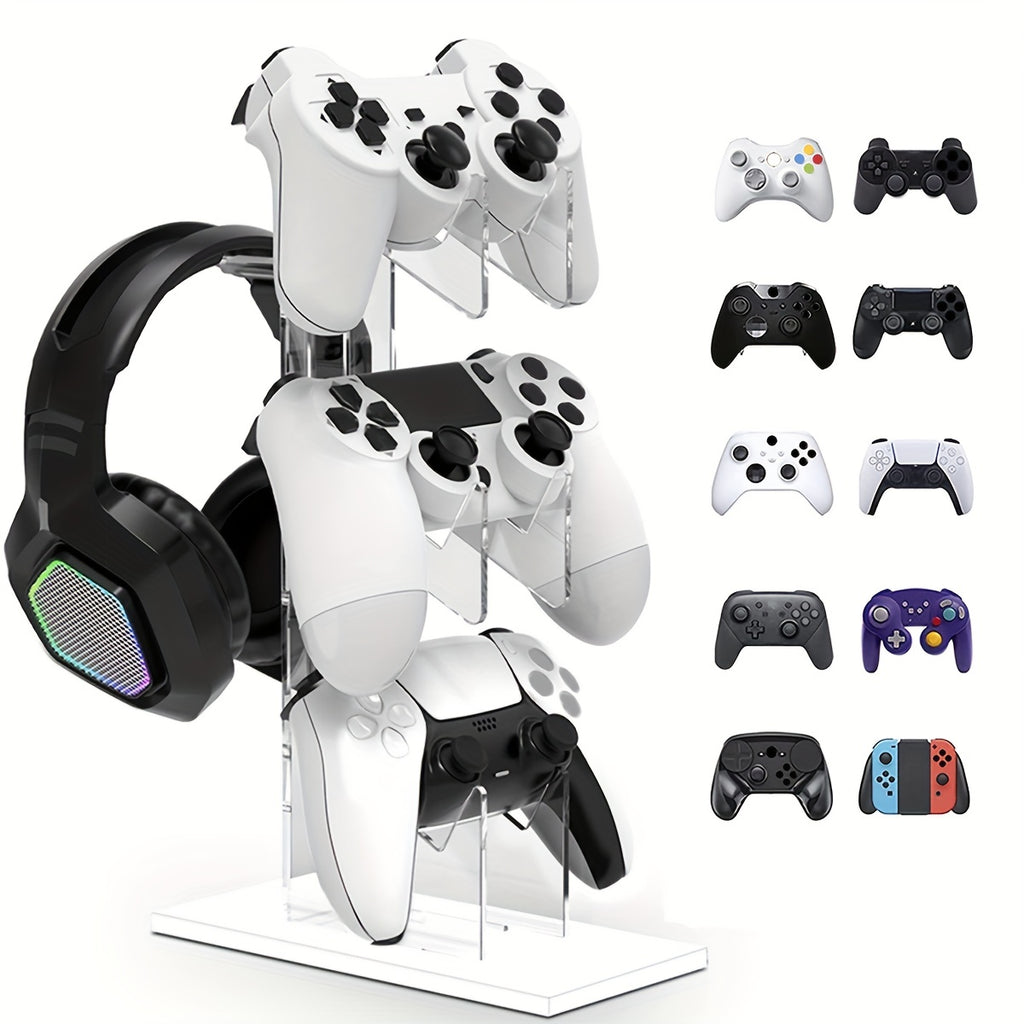 Universal 3-layer Controller Stand & Headphone Stand Game Accessories For PS5 PS4 Storage Stand, Controller Holder Headset Stand Game Accessory