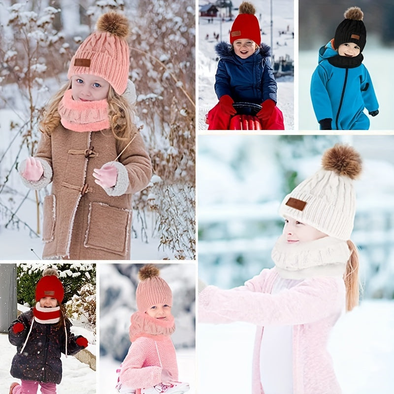 3pcs Cozy Knitted Thermal Beanie Hat, Gloves & Scarf Set for Girls Accessories - Winter Warmth Essentials for 1-5 Years Old Kids - Ideal Gift Choice for Boys and Girls
