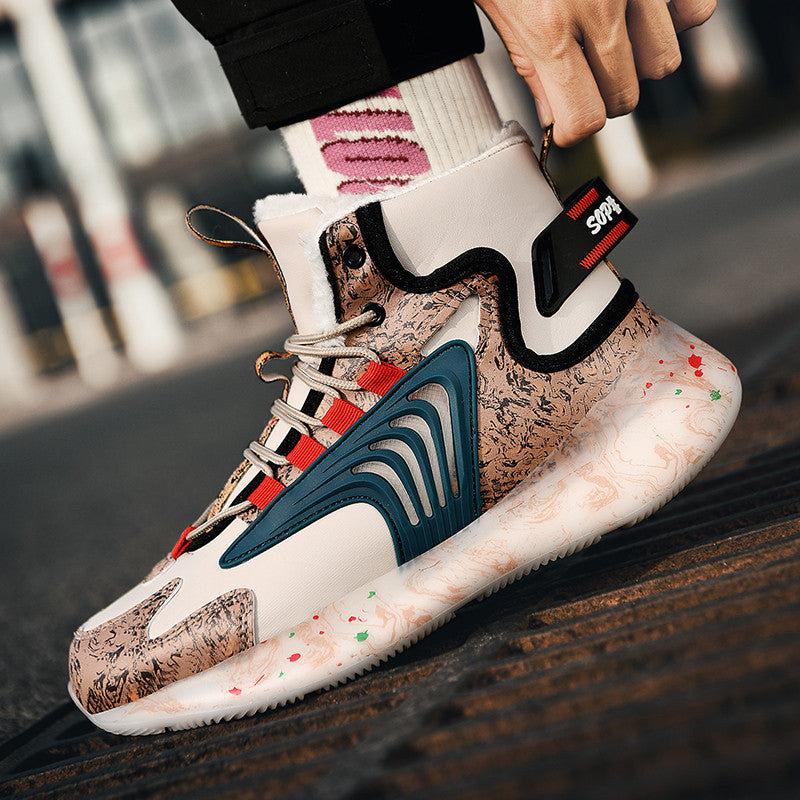 Men's 2023 New Snow Boots, Warm Fleece Cozy Non-slip Ankle Boots Plush Comfy Outdoor Shoes Walking Sneakers, Winter