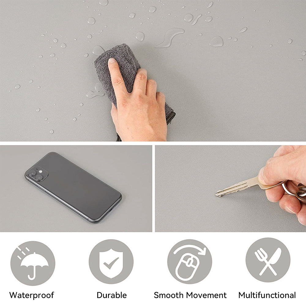 1pc Large Size PU Leather Office Desk Protector Mat Waterproof Mouse Pad Desktop Keyboard Desk Pad Gaming Mousepad PC Accessories