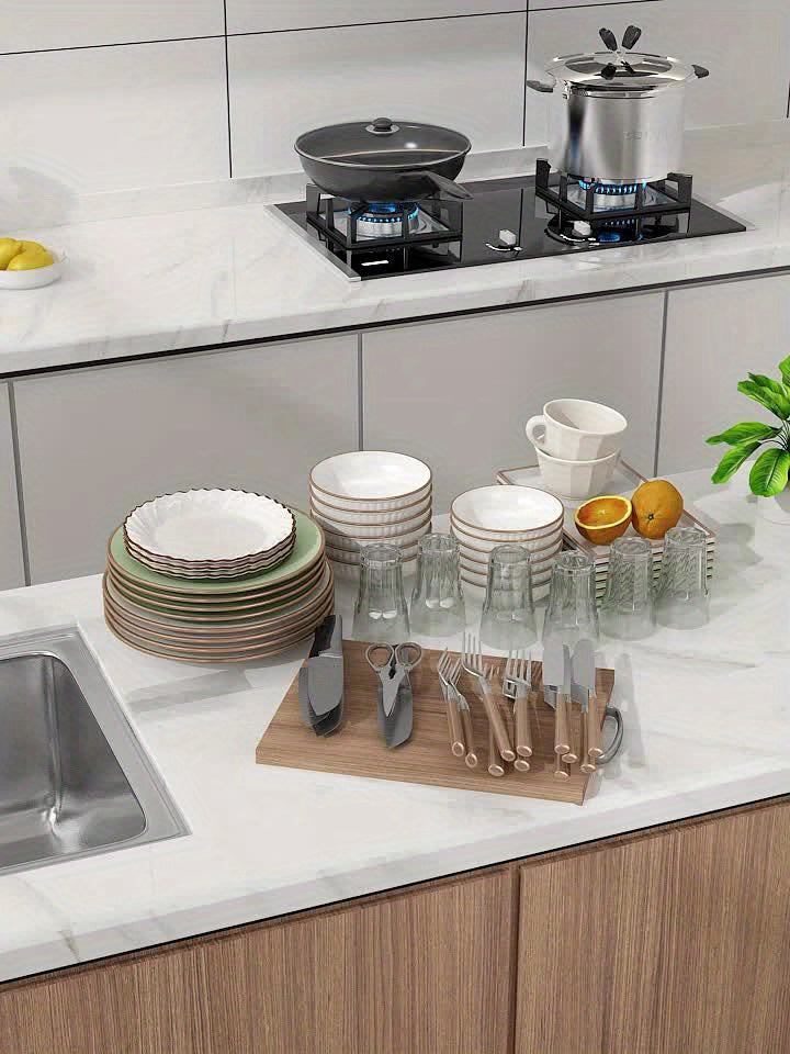 1pc Dish Drying Rack For Kitchen Counter Over The Sink, Detachable Larger Capacity 2-Tier Dish Drying Rack Drainboard Set With Double-Layer Bowl Rack, Cup Rack, Drain Board, Sticky Board Rack, Cutlery Rack, Kitchen Accessorie