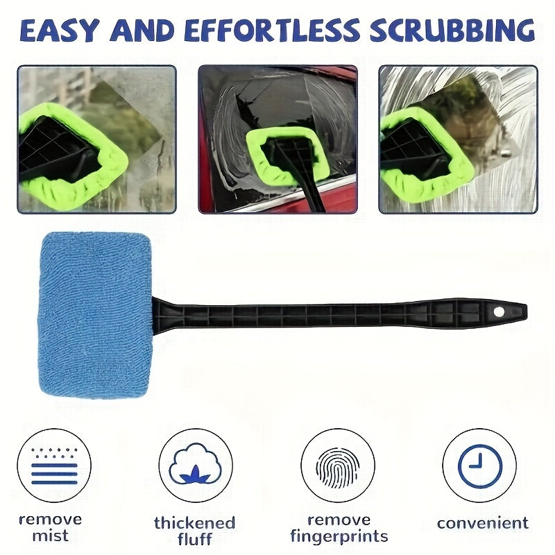 [Car Window Cleaning Brush Kit] Car Window Cleaning Brush Kit Windshield Cleaning Tool Interior Auto Glass Rain Scraper Long Handle Car Accessories