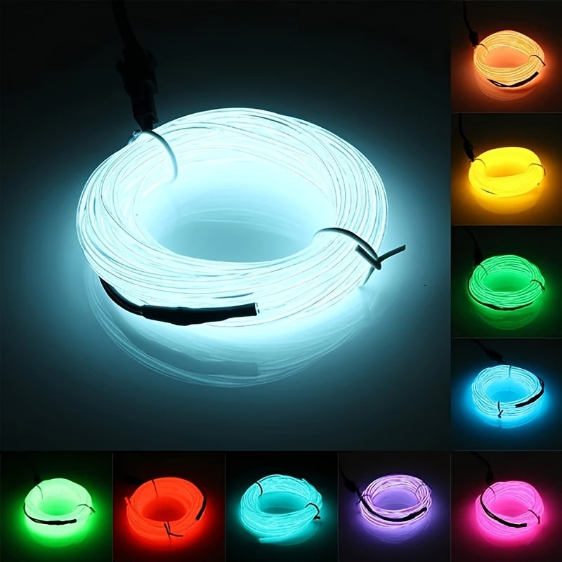 5M Car Environment El Wire LED USB Flexible Neon Interior Lights Assembly RGB Light For Automotive Decoration Lighting Accessories