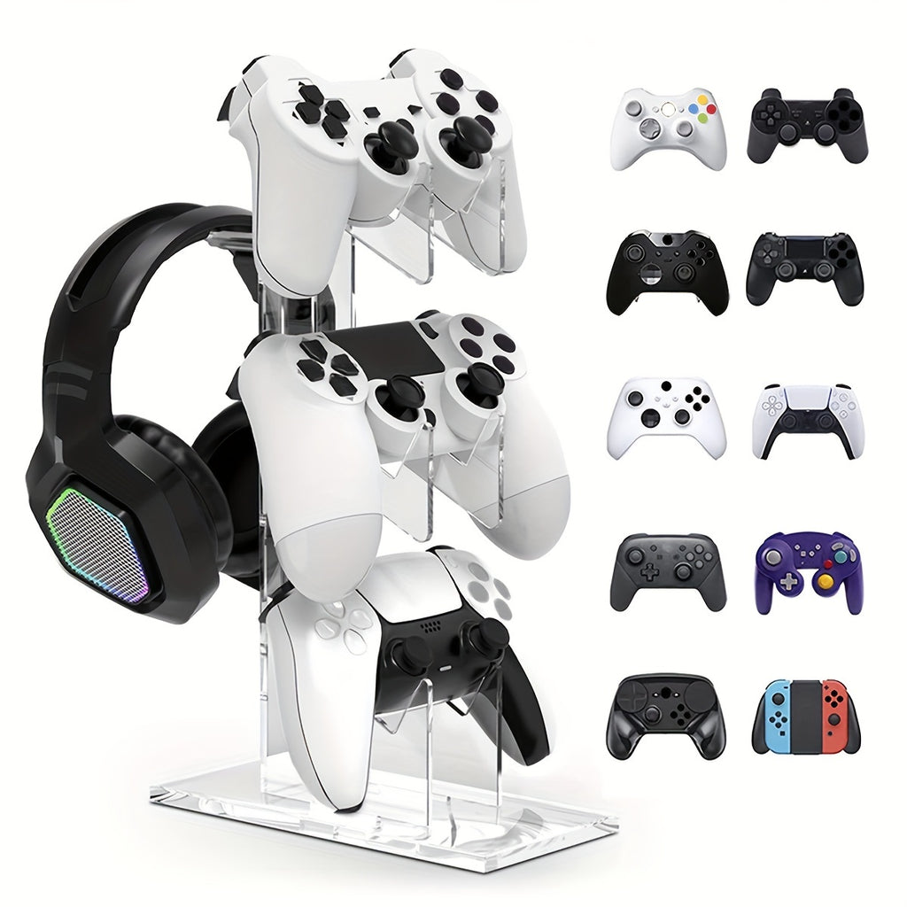 Universal 3-layer Controller Stand & Headphone Stand Game Accessories For PS5 PS4 Storage Stand, Controller Holder Headset Stand Game Accessory